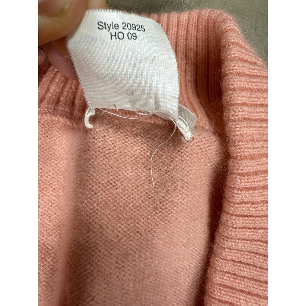 J Crew Cashmere Sweater Henley Medium Pink Y2K Retro Soft Preppy Classic - Picture 4 of 8